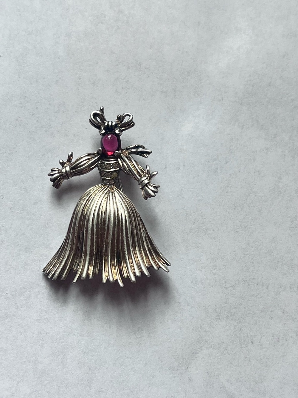 Crown trifari sterling silver brooch